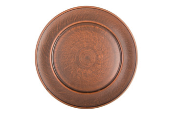 empty plate of red clay isolated