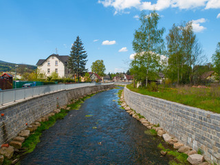 Reconstructed river bed aftrer flood