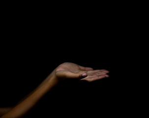 Holding out a helping hand,hand begging