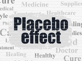 Healthcare concept: Placebo Effect on wall background