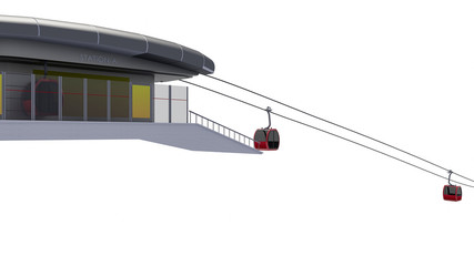 3D Illustration of Cableway Station