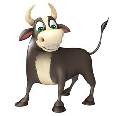 Bull funny cartoon character
