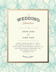 Elegant wedding invitation with orchid flowers