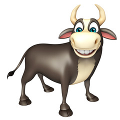 Bull funny cartoon character