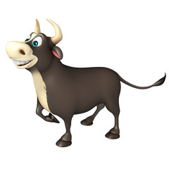 Bull funny cartoon character