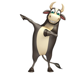 Bull funny cartoon character