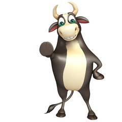 Bull funny cartoon character