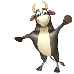 Bull funny cartoon character