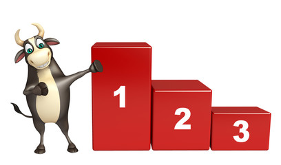 Bull cartoon character with level