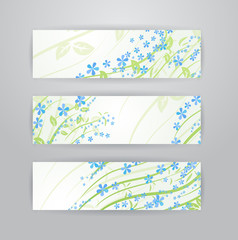 Blue flowers banners