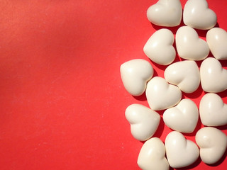 valentine day card white heart on red grunge background 4