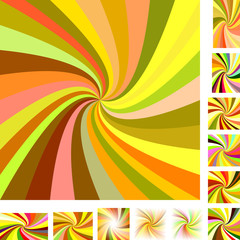 Colorful spiral background set