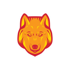 Wolf head logo. Three color concept. Logo template