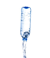 Water splash from a plastic bottle