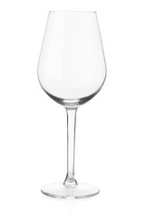 Empty wine glass on white, clipping path