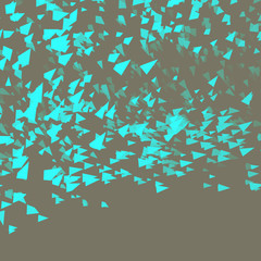 Pyramids in Empty Space. Chaotic Particles. Abstract Dynamic Background. Science and Connection Concept. Futuristic Design. Vector Illustration. 