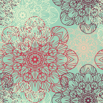Seamless pattern. Decorative floral pattern in beautiful colors. Vector illustration