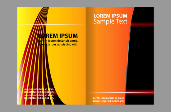 Black and red template for advertising brochure
