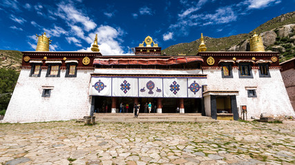 Main Assembly hall of Sera monastey, Lhasa, Tibet.