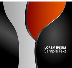 Orange, black background curve line on space shadow overlap and dimension modern texture pattern for text and message website design
