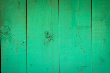 Old bright green wood planks texture
