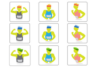 Man running icons, Racing Jogging,vector