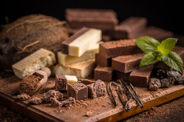 Shattered homemade chocolate
