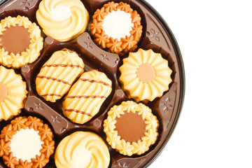 cookies on white background.