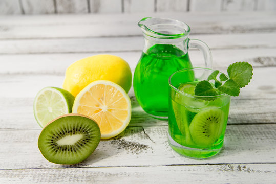 homemade lemonade with kiwi