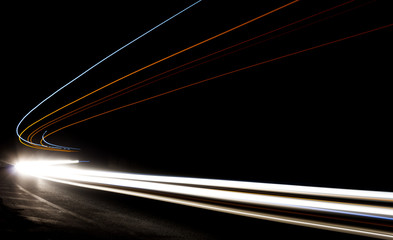 light trails in tunnel