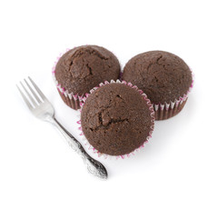  Chocolate muffin with sweet flowers