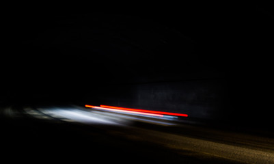 light trails in tunnel