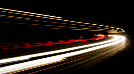 light trails in tunnel