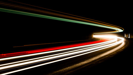 light trails in tunnel
