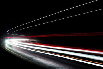 light trails in tunnel
