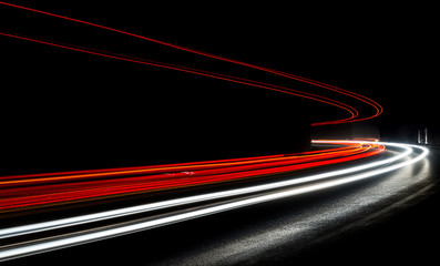 light trails in tunnel