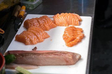 salmon sashimi
