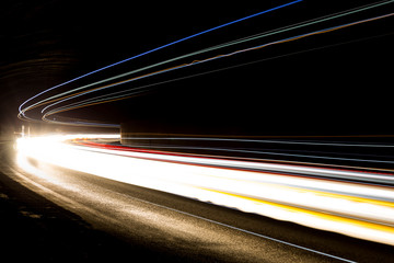 light trails in tunnel