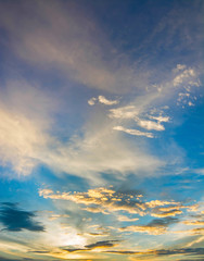 Beautiful sky with clouds background