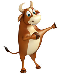 cute Bull funny cartoon character