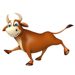 cute Bull funny cartoon character