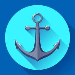 Anchor text icon, vector illustration. Flat design style.