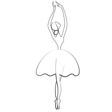 Ballet stylized symbol. Dance icon. Ballerina in dance silhouettes
