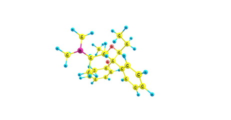 Acetylmethadol molecular structure isolated on white