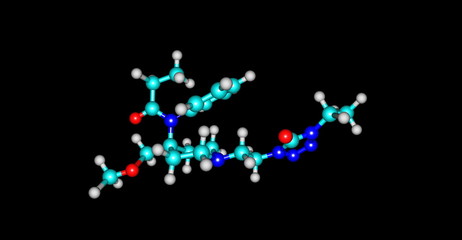 Alfentanil molecular structure isolated on black