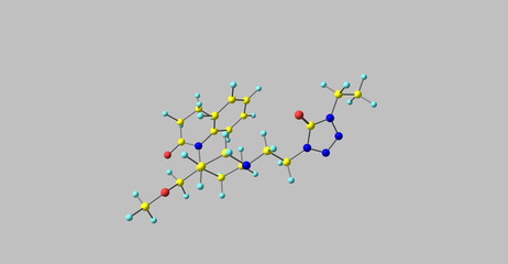Alfentanil molecular structure isolated on grey