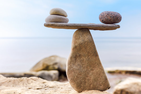 Zen-like balance of stones