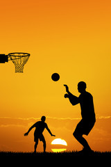 men playing basketball