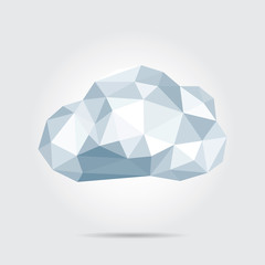 Polygonal Cloud, Weather Icon in Vector