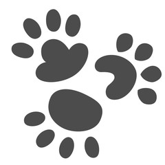 Fototapeta premium dog footprint three different